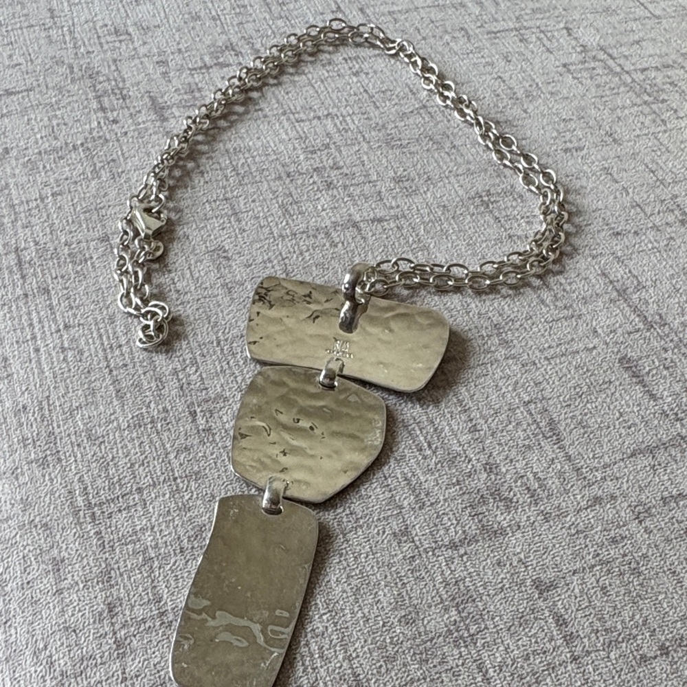 RLM Sterling Silver Hammered Pendant Necklace